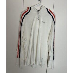 Nautica Competion Hoodie Men's Sz XL White Red Blue Stripes Sweatshirt 83